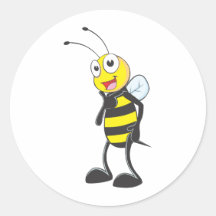 Custom Shirts : Cute Pose Bee Shirts Round Stickers