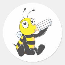 Custom Shirts : Happy Baby Bee Shirts Round Sticker