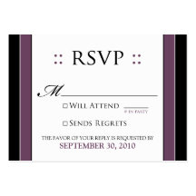 ::custom:: Simply Elegant 3.5x2.5" Eggplant RSVP Business Cards
