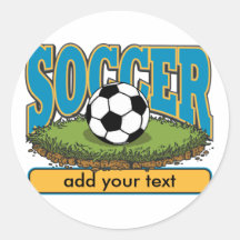 Custom Soccer Add Text Round Sticker