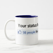Custom Status Facebook thumbs up Mug