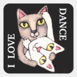 Custom Tango Dance Cats Scrapbook Sticker