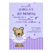 Custom Teddy Bear Blue Fairy Princess Custom Announcements