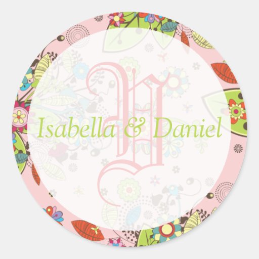 Custom Template Monogram Seal Stickers