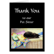 Custom Thank You, Greeting, Pet, Cat Sitter Cards