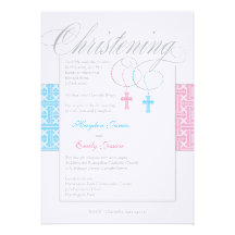 Custom Twins Christening Invitation