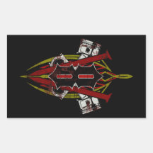 Custom V8 Pinstripe Design Distressed Rectangle Sticker