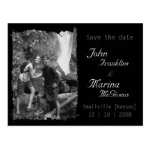 Custom Vertical Frame :Save the Date Torn Edges Post Cards
