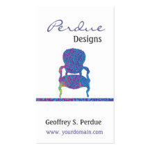 Custom Victorian  Damask Chair Business Card Template