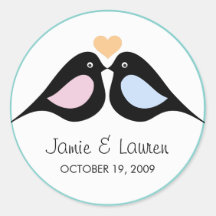 Custom Wedding Envelope Seal Round Stickers