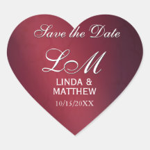 Custom Wedding Logo Stickers - Heart shaped