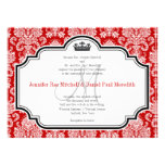 Custom White Damask Red Black Wedding Invitations invitations