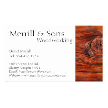 Custom Woodworking Cabinets Business Card Template
