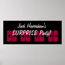 Custom Year Surprise Birthday Party Grunge Style Poster