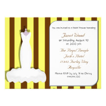 Custom Yellow and Brown Bridal Shower Invitations