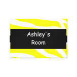 Custom Yellow Zebra Wrapped Canvas Canvas Print