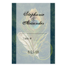 CustomInvites Peacock Feather Wedding Place Cards Business Cards