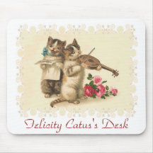 Customisable Anthropomorphic Musical Kittens Mousemats
