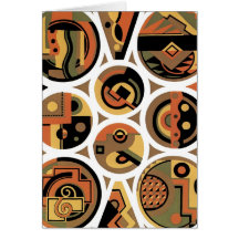 Customisable Art Deco Geometric Circle Abstract Greeting Cards