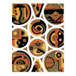 Customisable Art Deco Geometric Circle Abstract Postcards