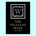 Customisable Art NouveauFamily Wall Print in Black posters