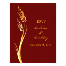 Customisable Autumn Wedding Response Card Personalised Announcements