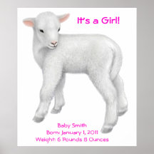 Customisable Baby Lamb Print
