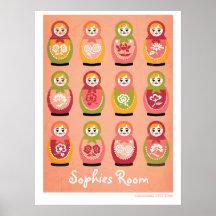 Customisable bedroom poster of russian matryoshka