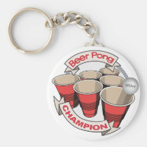 Customisable Beer Pong Champion keychains