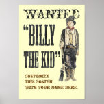 Customisable Billy the Kid Print