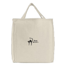 Customisable Black Cat Embroidered Shirt Embroidered Bags