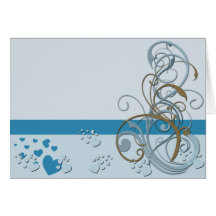 Customisable Blue and Bronze Notecard