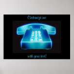 Customisable Blue Phone Poster Print