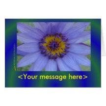 Customisable Blue Water Lily Card