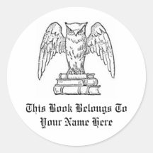 Customisable Book Name Label Round Stickers