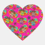 Customisable Catrina Sugar Skulls Heart Stickers