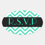 Customisable Chevron Mint Green (Wedding) Stickers