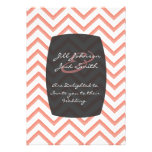 Customisable Chevron Peach (Wedding) Personalized Invites