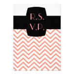 Customisable Chevron Peach (Wedding) Invite