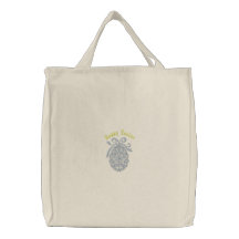 Customisable Embroidered Lace Easter Egg Tote Embroidered Tote Bag