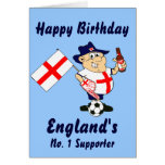Customisable England Soccer Fan Greeting Card