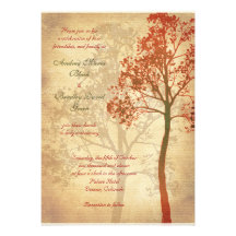 Customisable Fall Tree Wedding Invitation