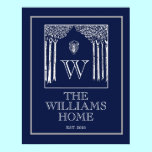 Customisable Family Wall Print in Blue posters
