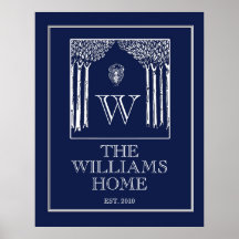 Customisable Family Wall Print in Blue