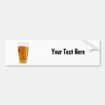 Customisable Full Golden Beer Glass Bumper Sticker