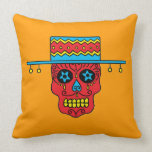 Customisable Gaucho Sugar Skulls Throw Pillows