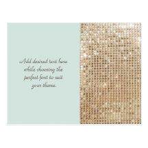 Customisable Gold Sequins Postcard