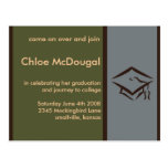 Customisable Graduation Invite Olive Postcard