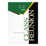 Customisable Green and Gold Class Reunion Custom Invitations