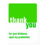 Customisable Green - Thank you  - Graduation Post Cards